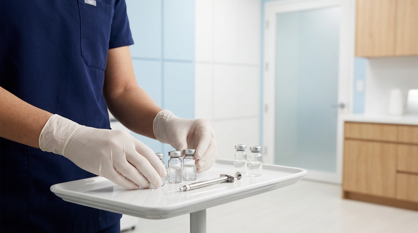 Peptide vials prepared for treatment at BHRC