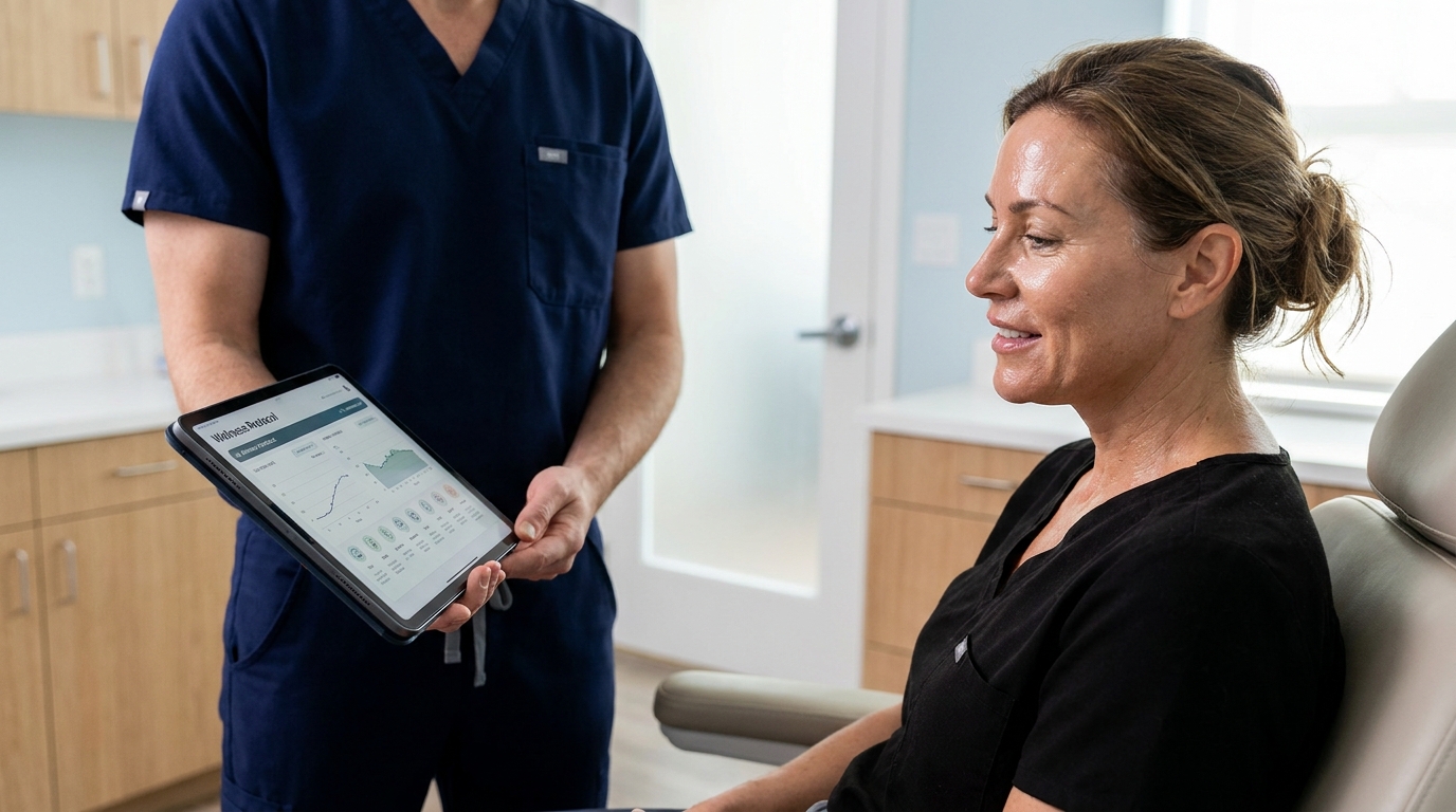 BHRC provider reviewing a weight loss protocol with a patient