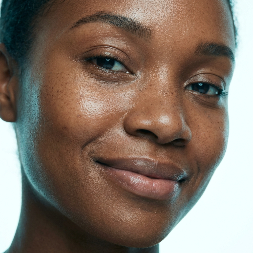 Close-up of radiant, glowing skin