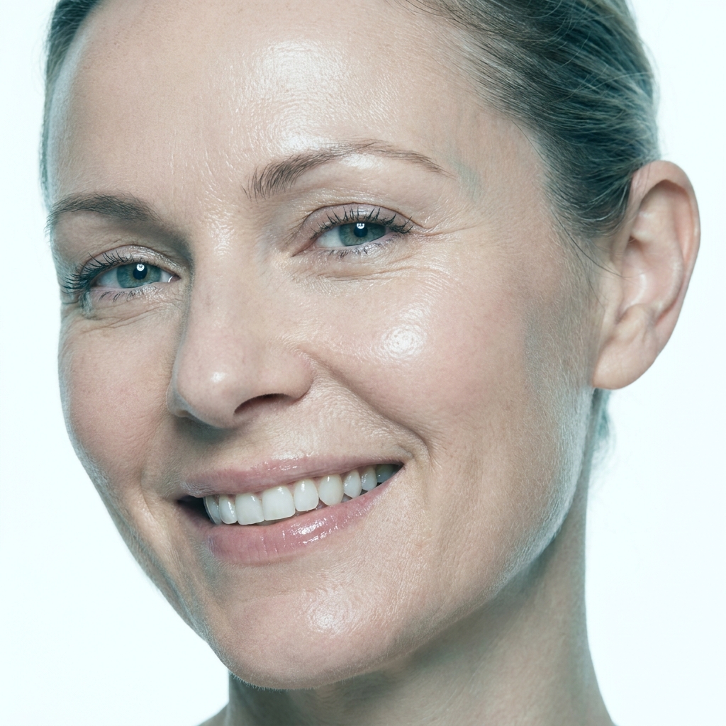 Close-up of luminous, dewy skin