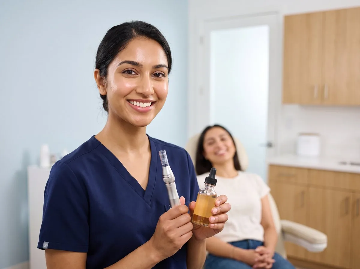 A BHRC provider comparing acne scar treatment options