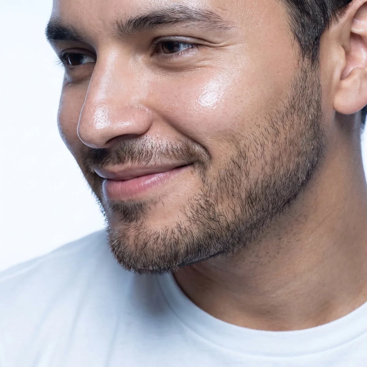 Close-up of softened nasolabial folds after Radiesse at BHRC