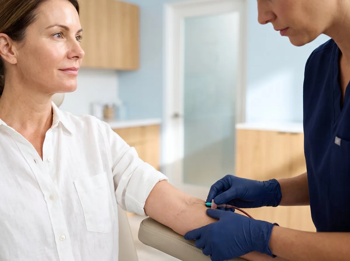A BHRC provider performing a blood draw