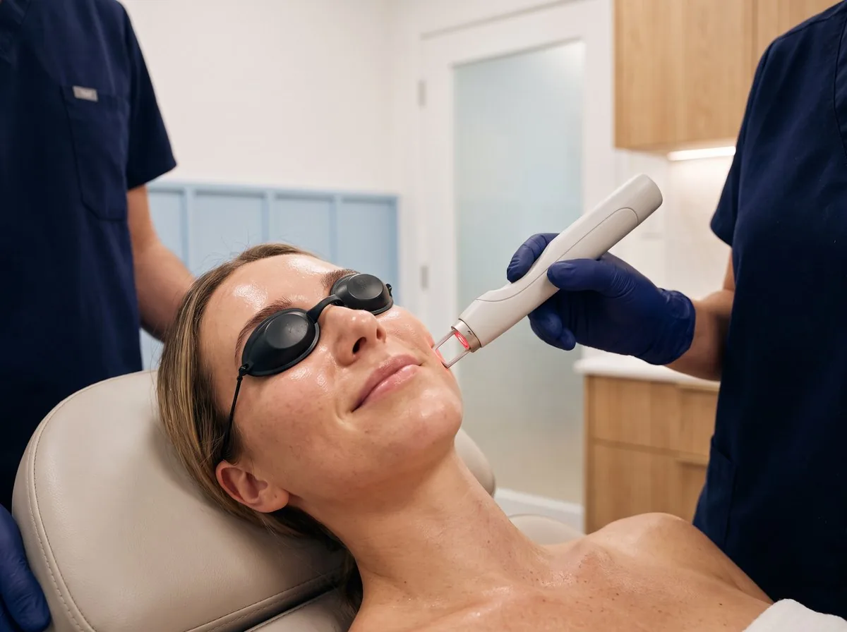 A BHRC specialist performing a Clear + Brilliant treatment