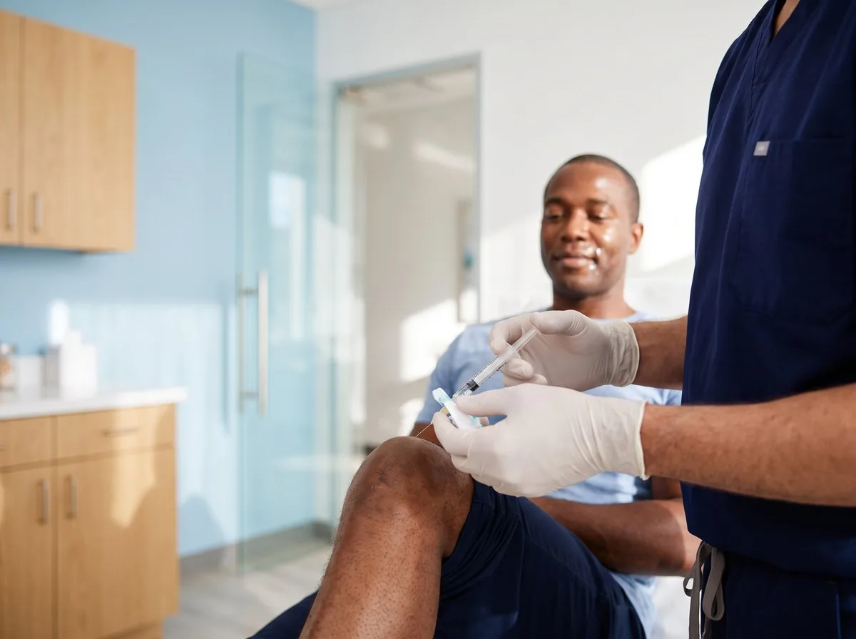 Knee joint assessment at Beverly Hills Rejuvenation Center