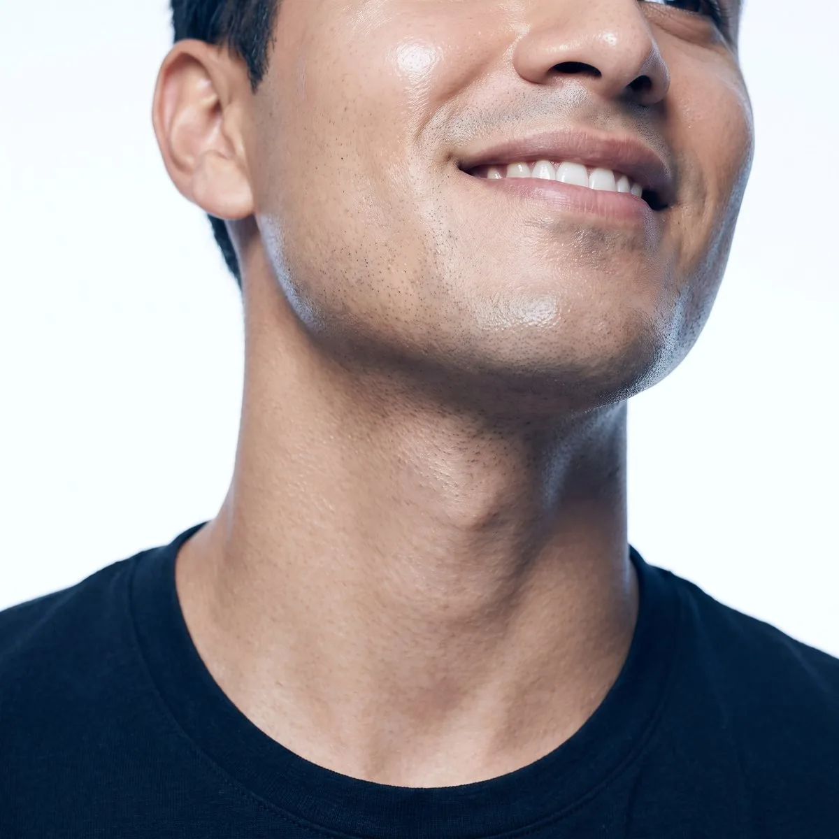 Close-up of an even neck after a peel at BHRC