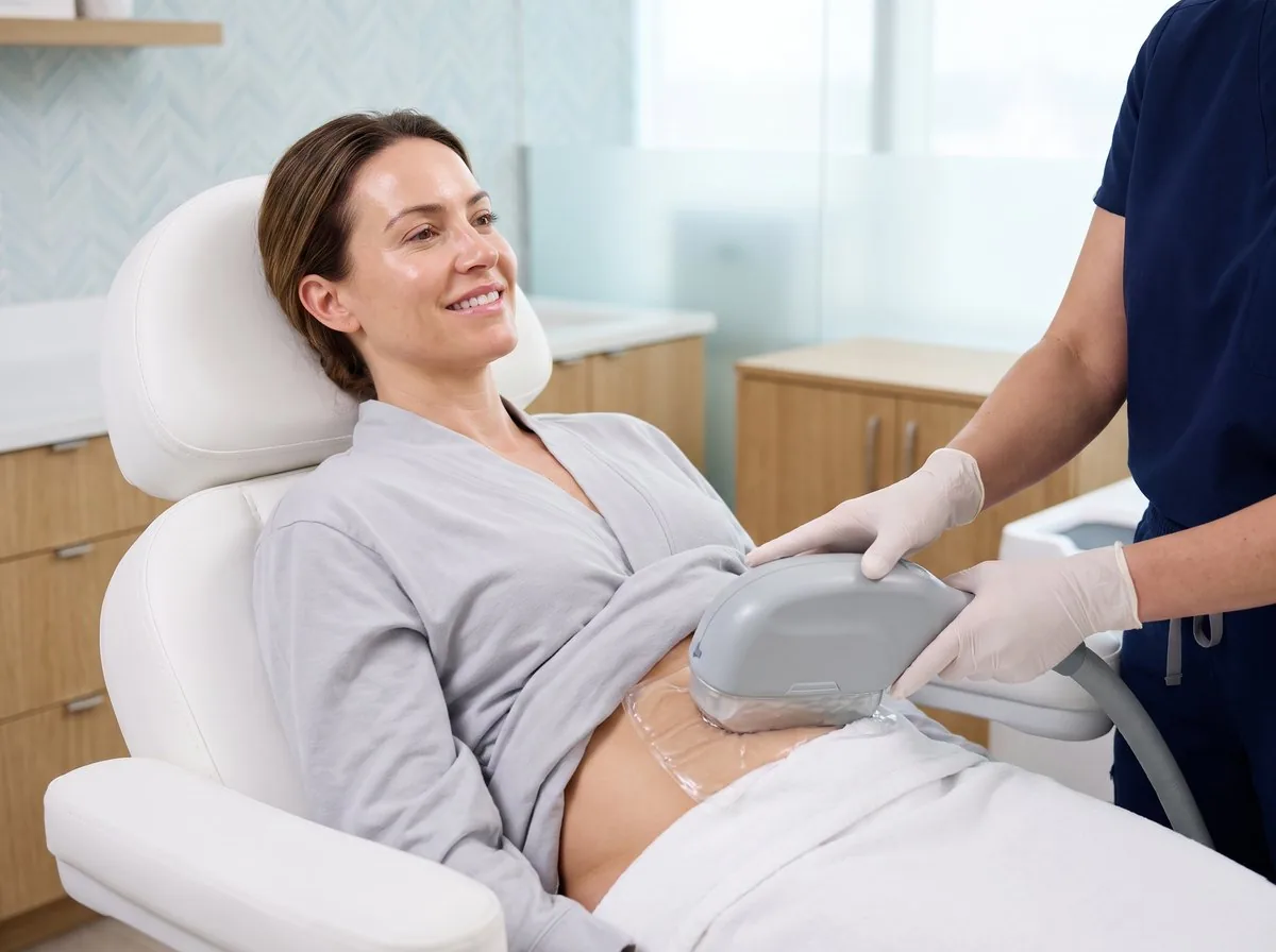 A BHRC provider placing a CoolSculpting applicator