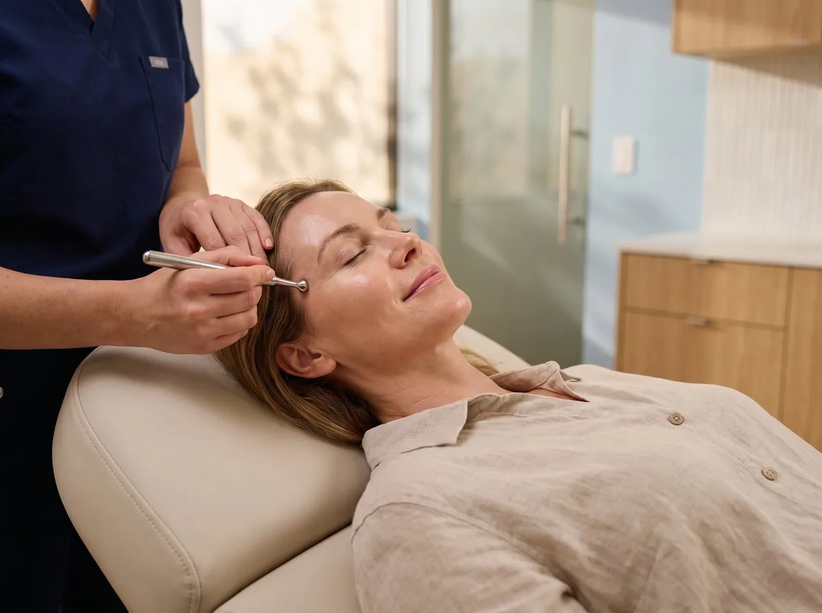 A patient relaxing during a Cell Sound session at BHRC
