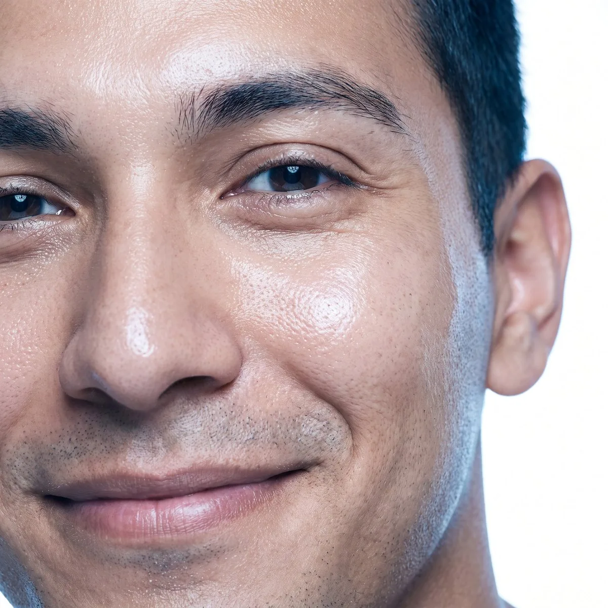 Close-up of smooth firm under-eye skin after Forma at BHRC