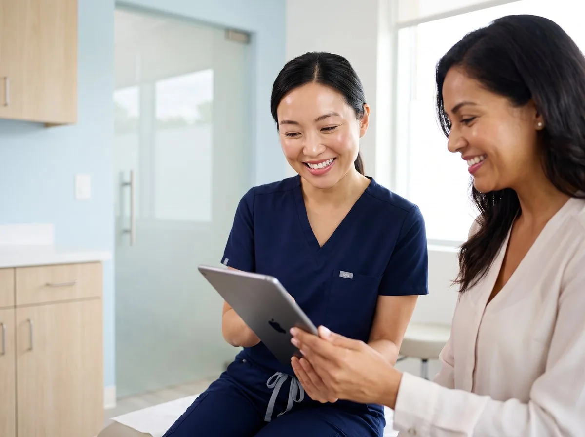 A physician reviewing test results at BHRC