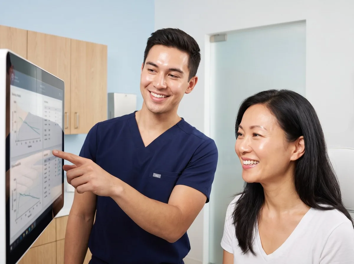 A BHRC provider reviewing repeat hormone labs