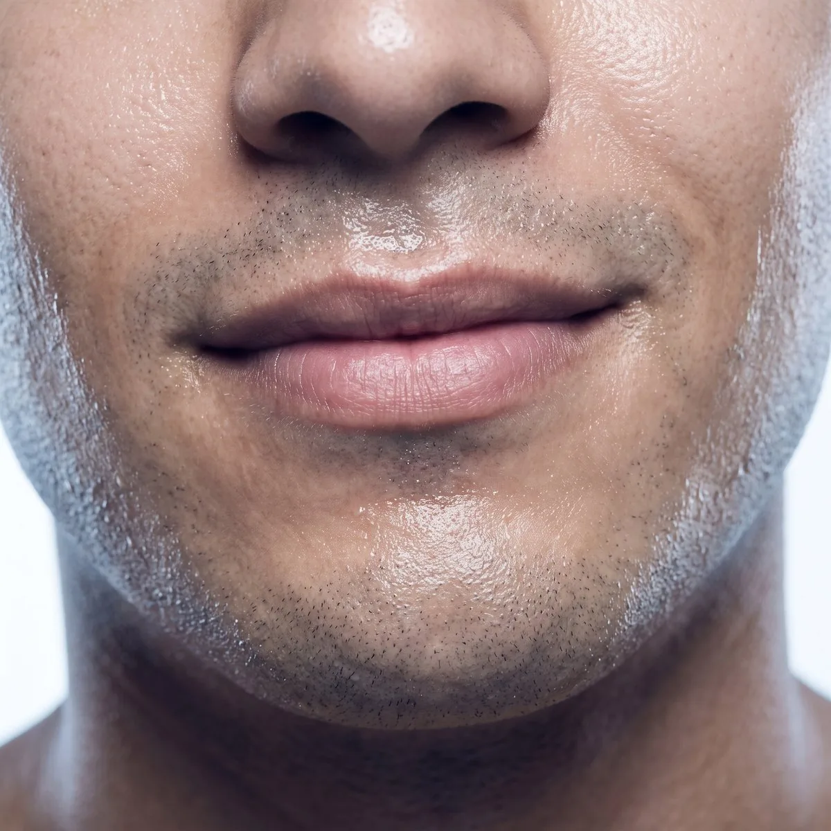 Close-up of hydrated lips after a HydraFacial lip perk at BHRC