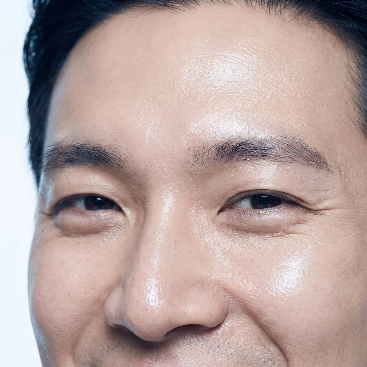 Close-up of a clear forehead and nose after a HydraFacial at BHRC