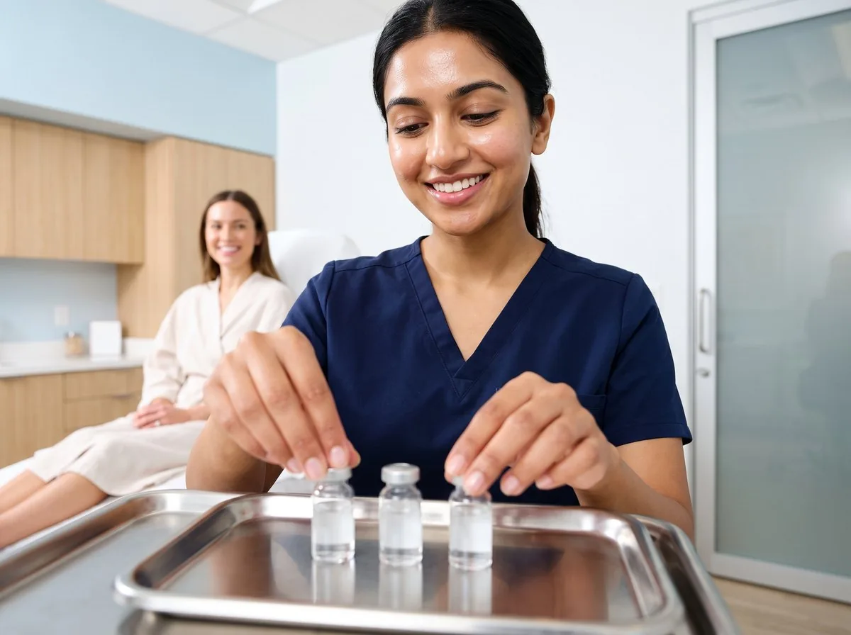 A BHRC provider preparing HydraFacial boosters