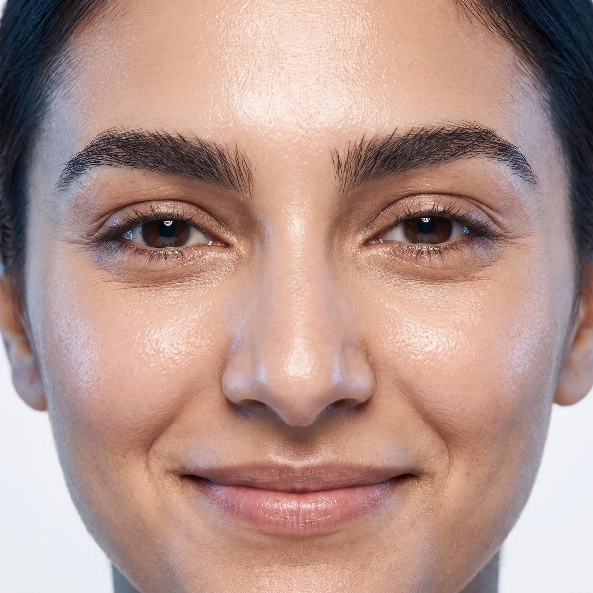 Close-up of full natural eyebrows after treatment at BHRC