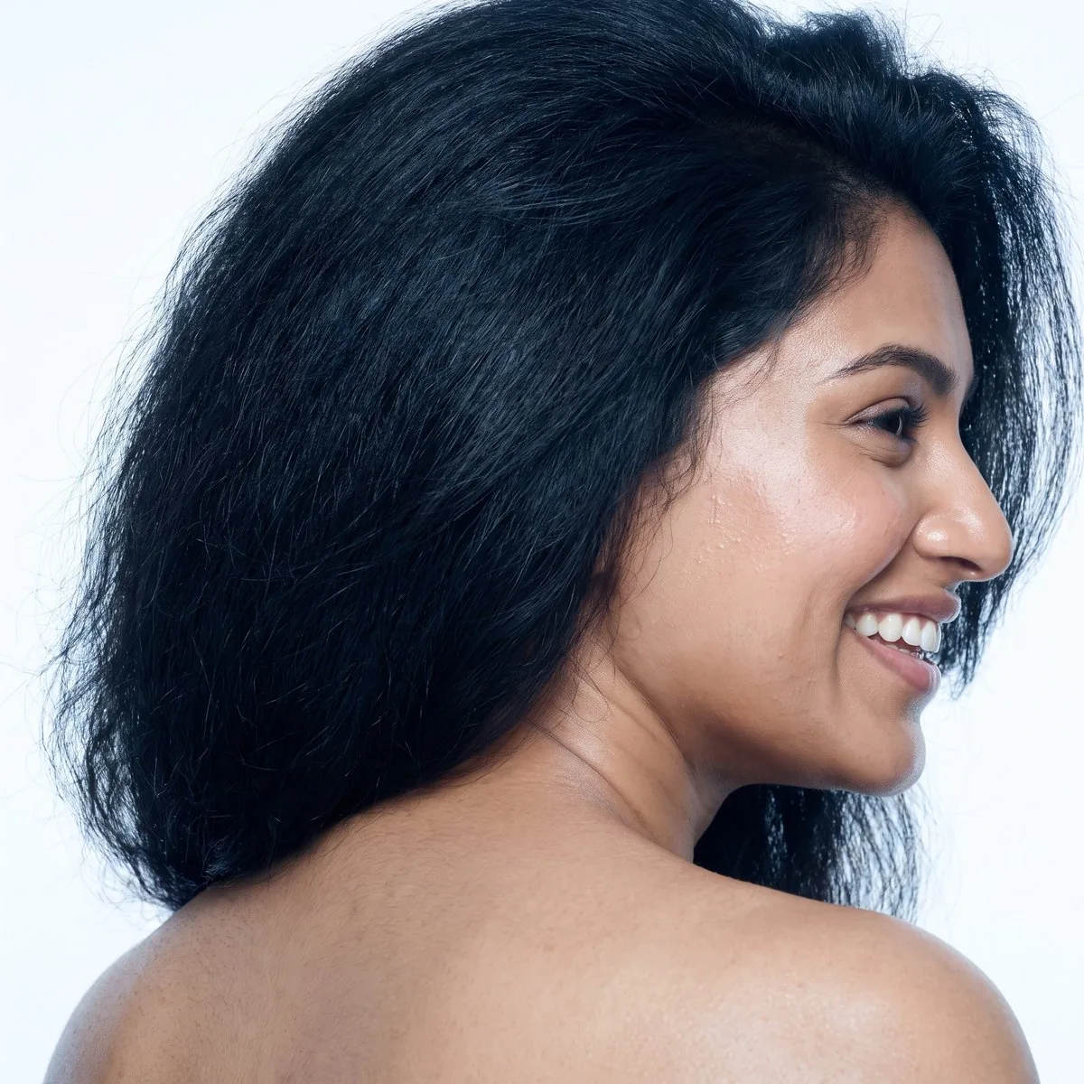 Close-up of full dense hair after restoration at BHRC