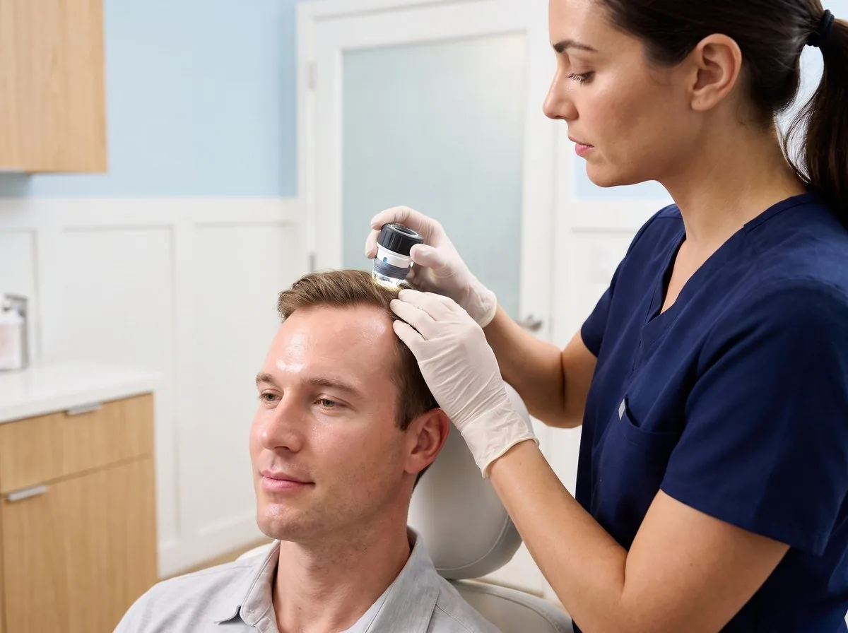 A BHRC provider performing PRP hair restoration