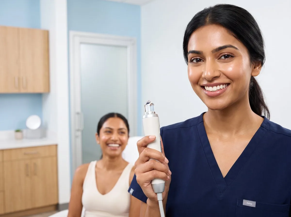 A BHRC provider preparing a light-based handpiece