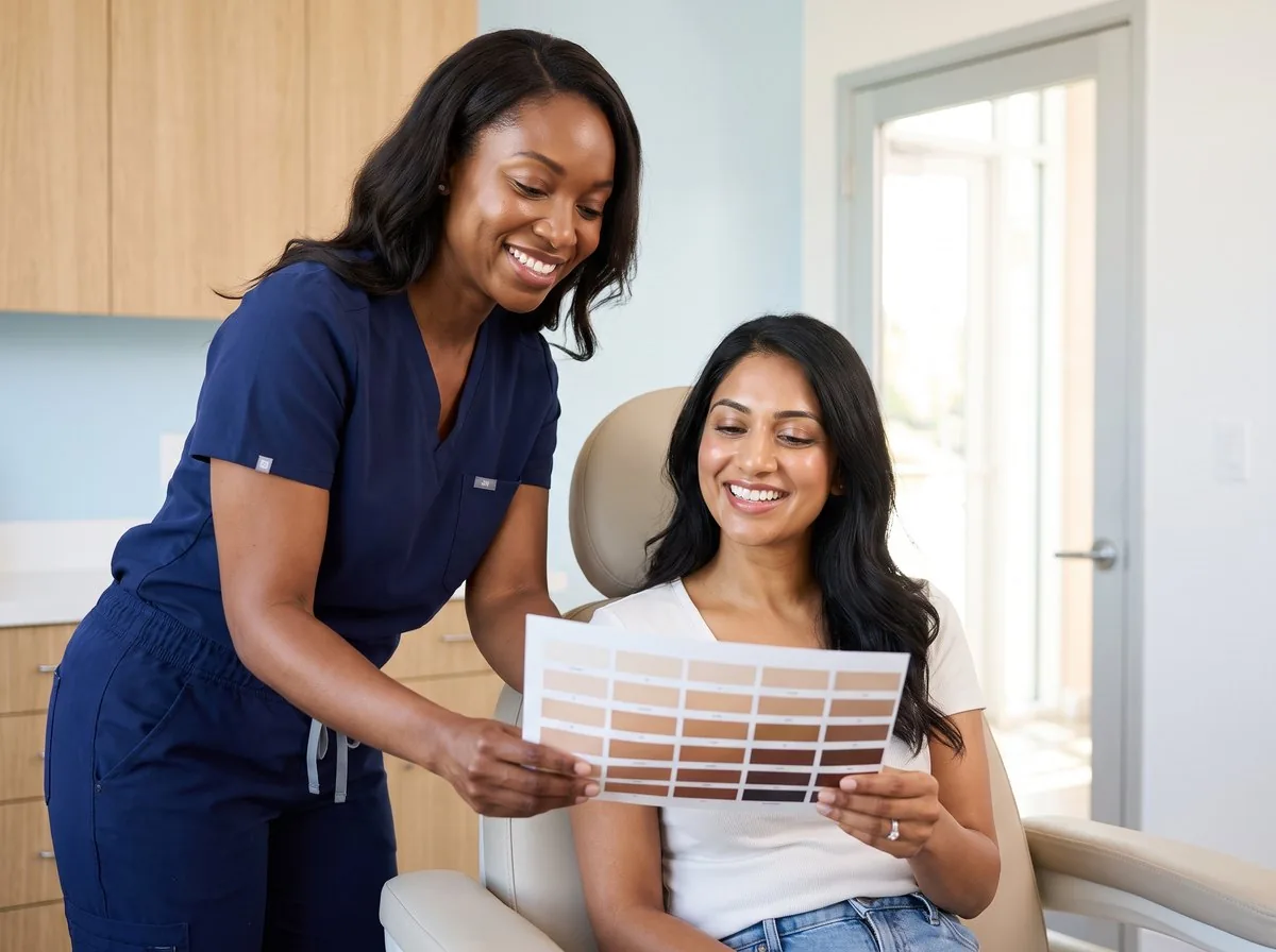 A BHRC provider assessing skin type before an IPL photofacial