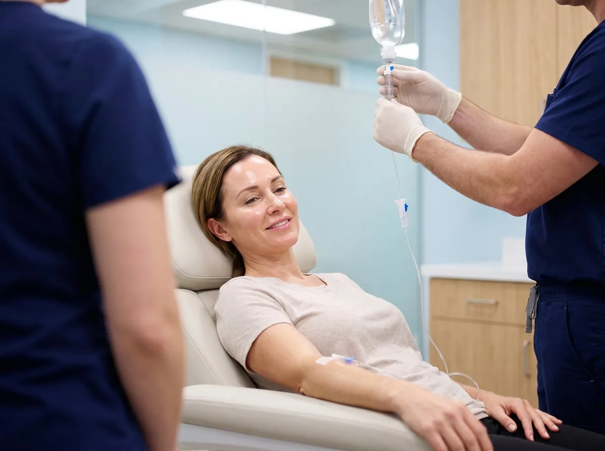 An NAD+ infusion being prepared at BHRC