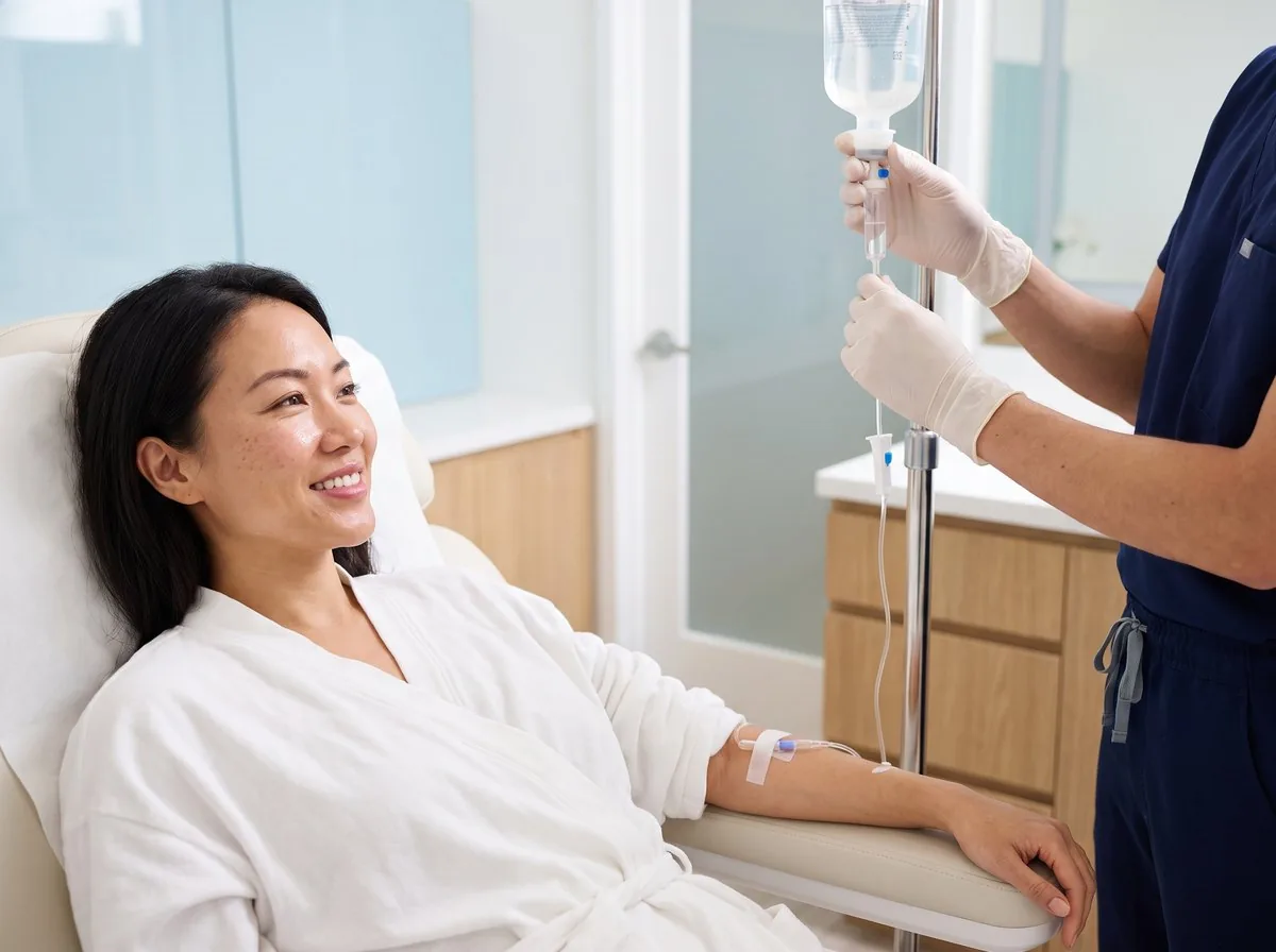 A BHRC provider administering an IV infusion
