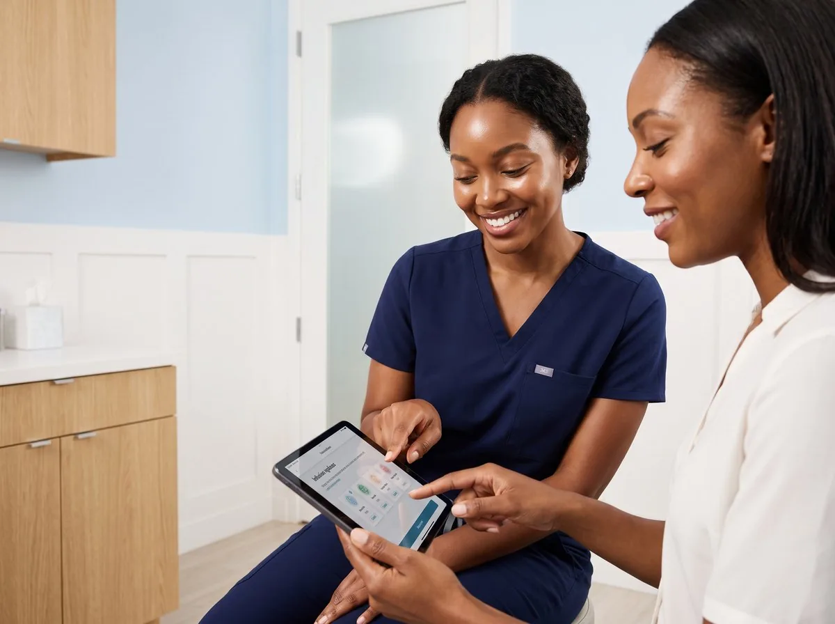 A BHRC provider preparing an IV infusion for a patient