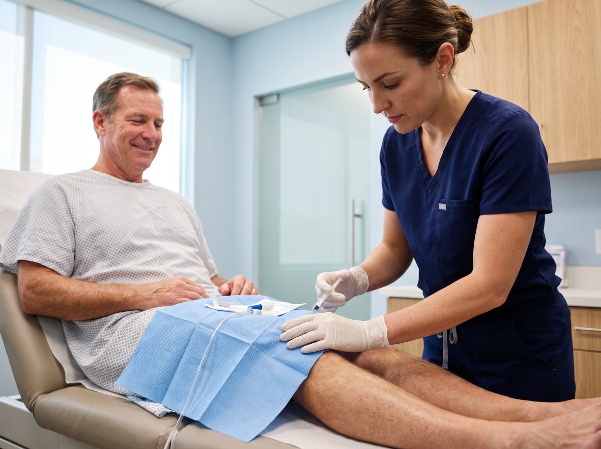 A BHRC provider performing a joint injection