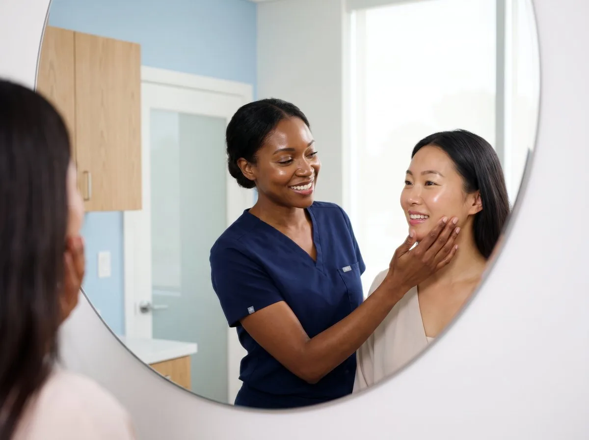A BHRC provider discussing Juvederm options with a patient