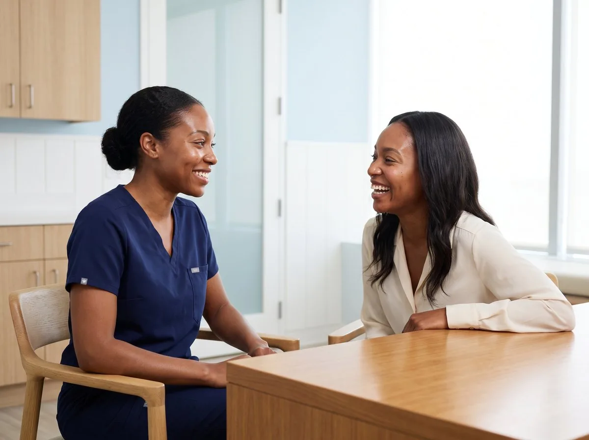 A BHRC physician consulting with a patient