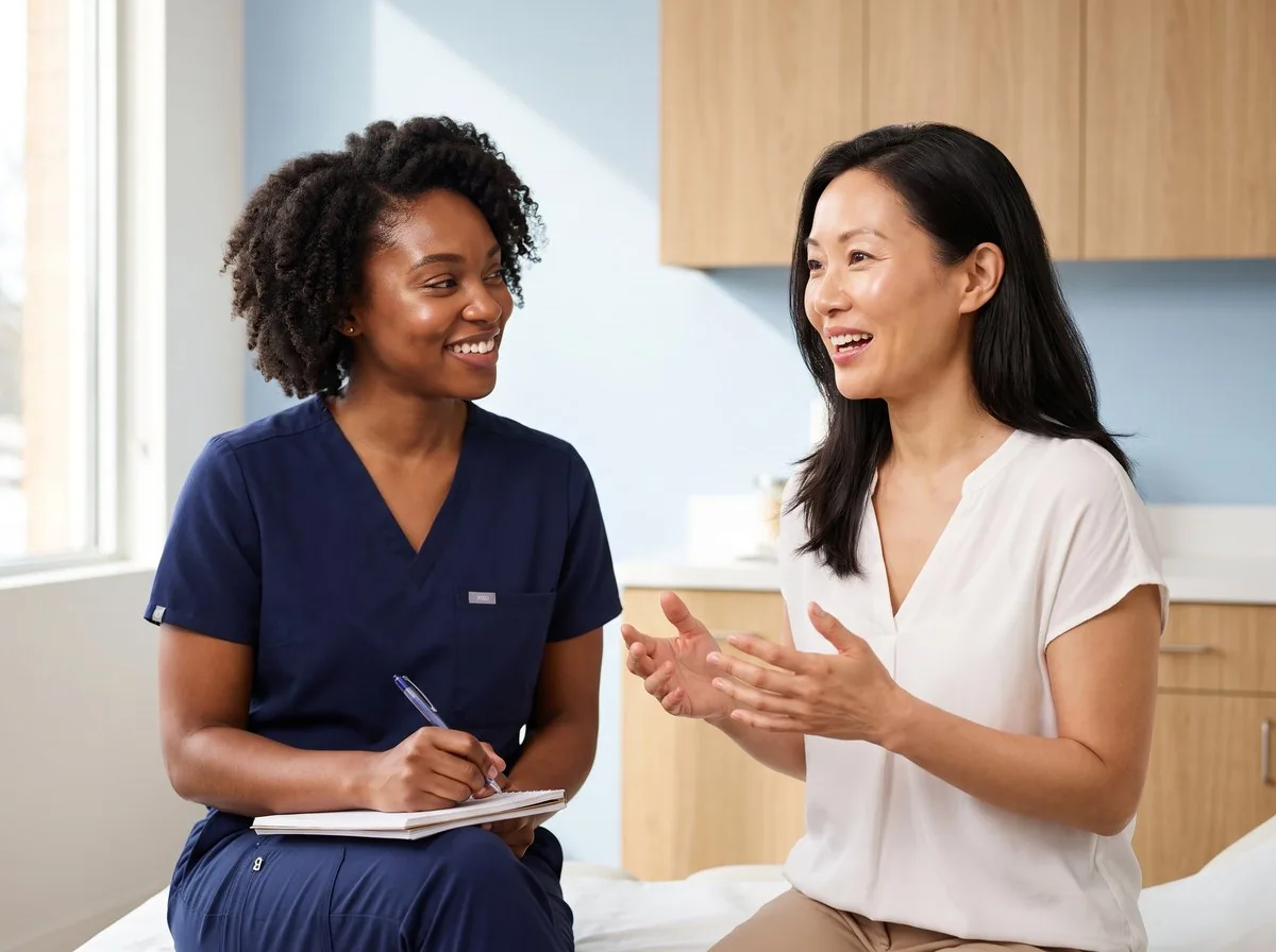 A BHRC physician consulting with a patient about wellness