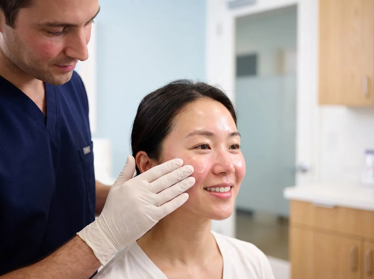 A BHRC provider applying post-treatment care after microneedling