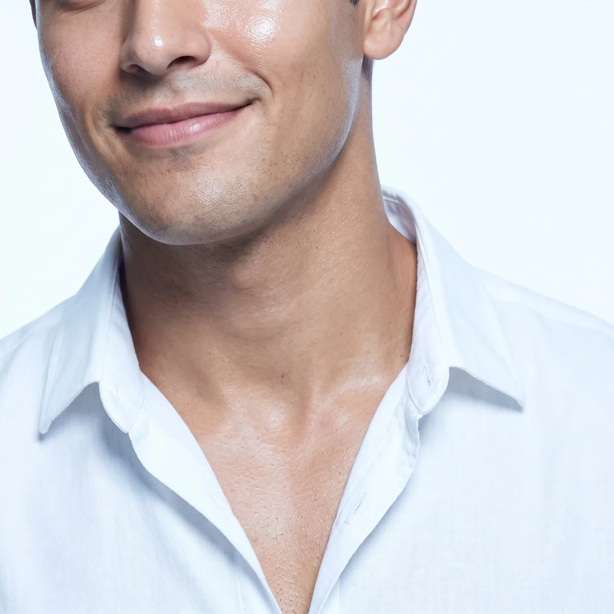Close-up of the decolletage after PRP at BHRC