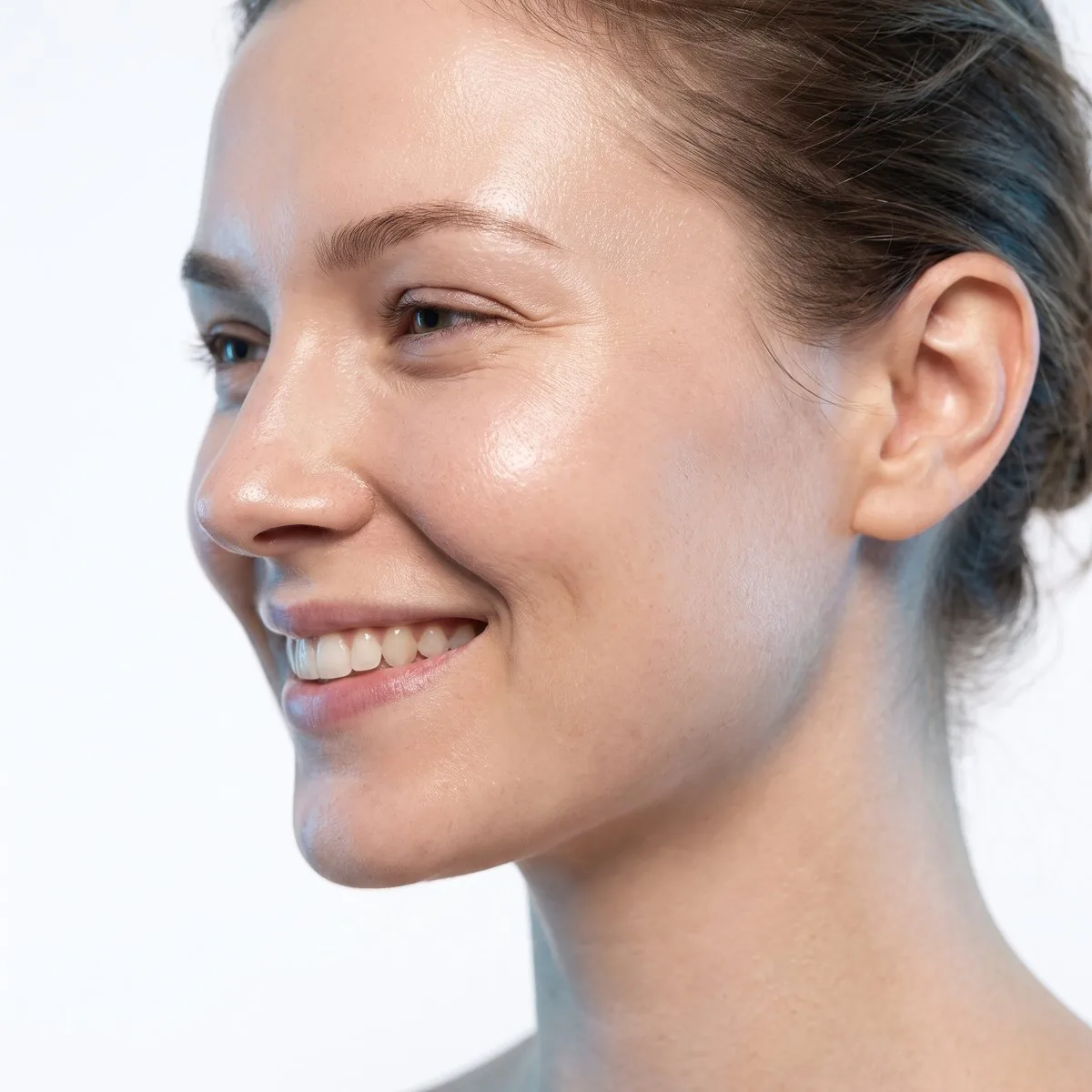 Close-up of a smooth cheek after resurfacing at BHRC