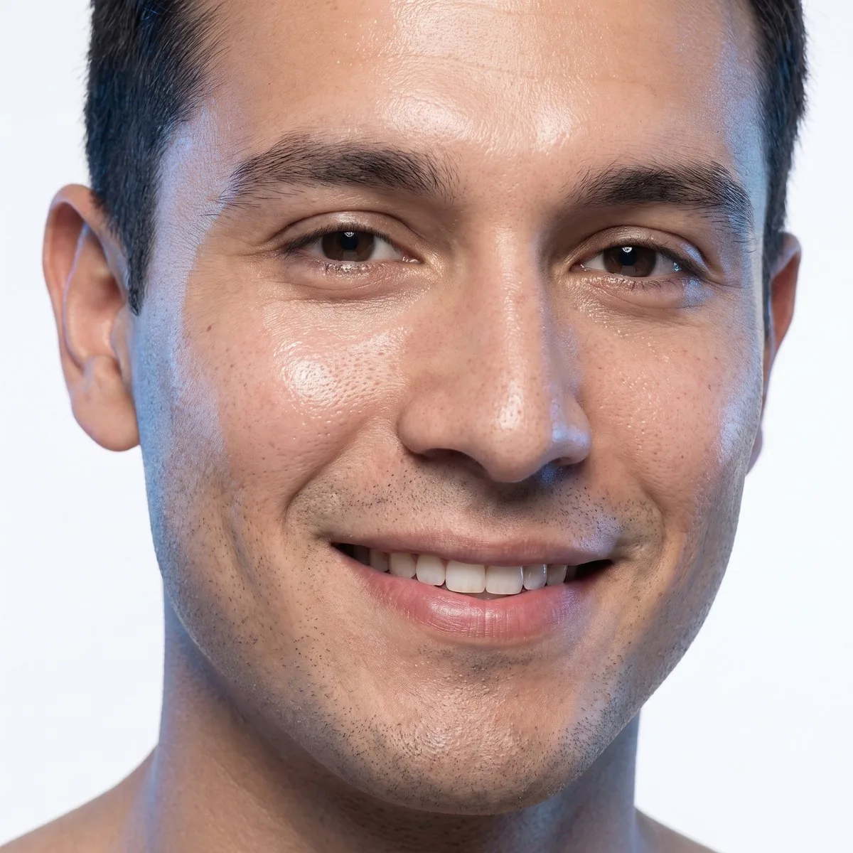 Close-up of a lifted full face after Ultherapy at BHRC