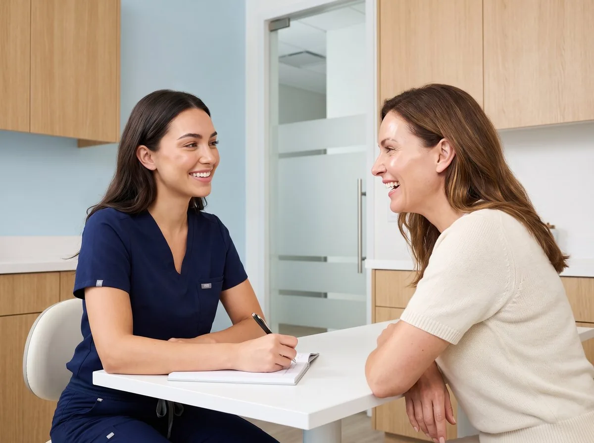 A BHRC physician consulting with a weight loss patient