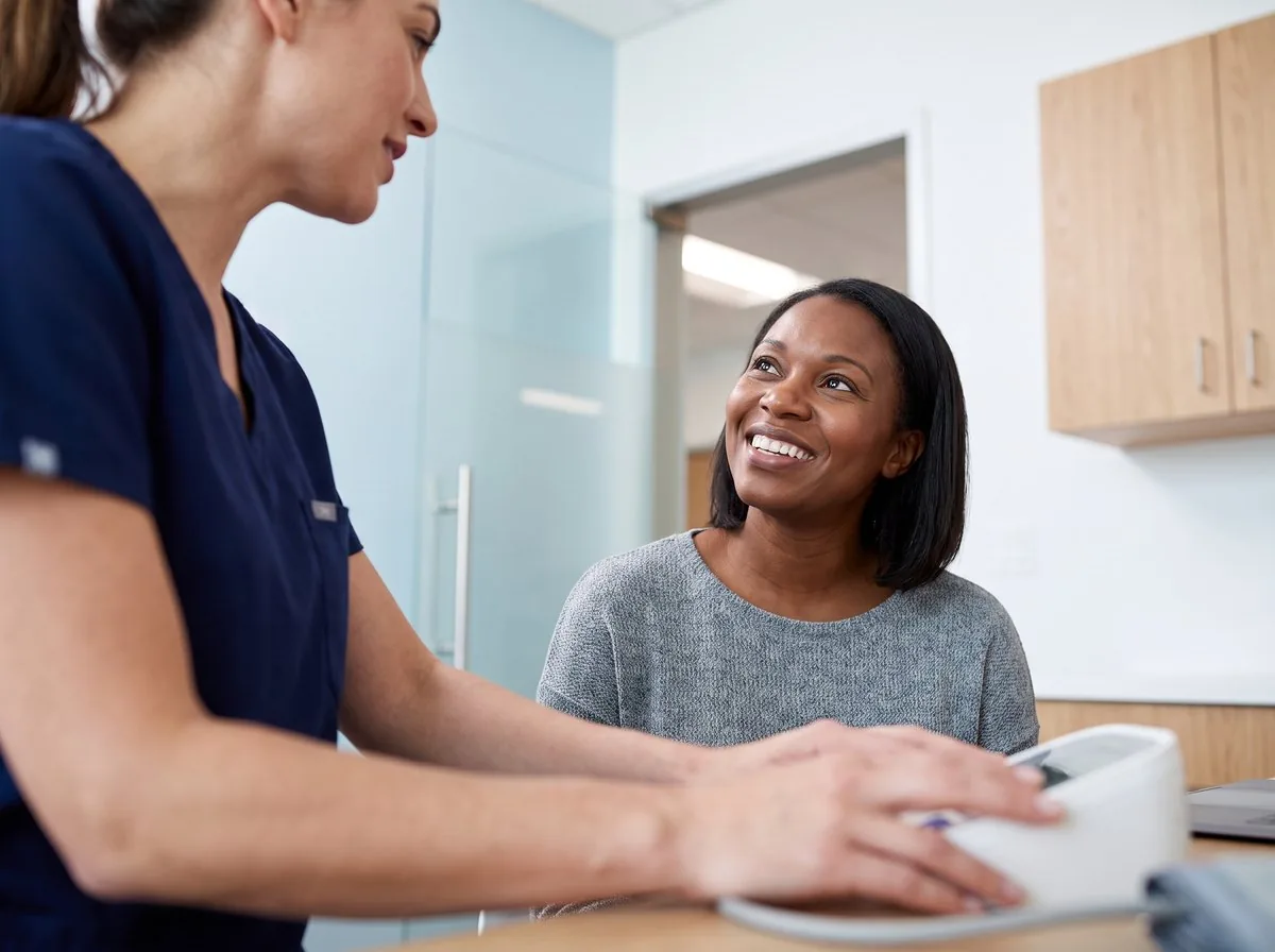 A BHRC physician discussing a weight loss programme with a patient